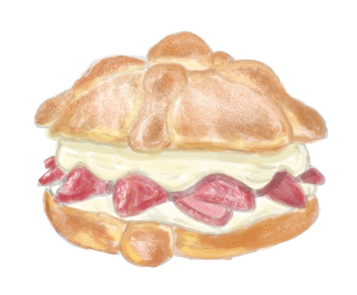 harukaze_illust's tweet photo. Pan de Muerto描きました🥯🇲🇽

苺とクリームのアレンジパンみたいでとても美味しそうです🍓😋 https://t.co/0Y8wnt7zgK