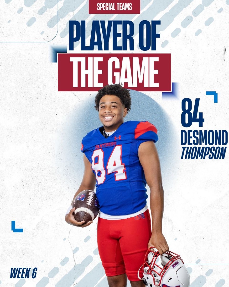 MidwayFB's tweet photo. Week 6 vs Temple
Special Teams Awards:

Player of the Game: Desmond Thompson
Big Play: @CalebRieger24 
Big Hit: Liam Watwood https://t.co/kJJLgSnH3J