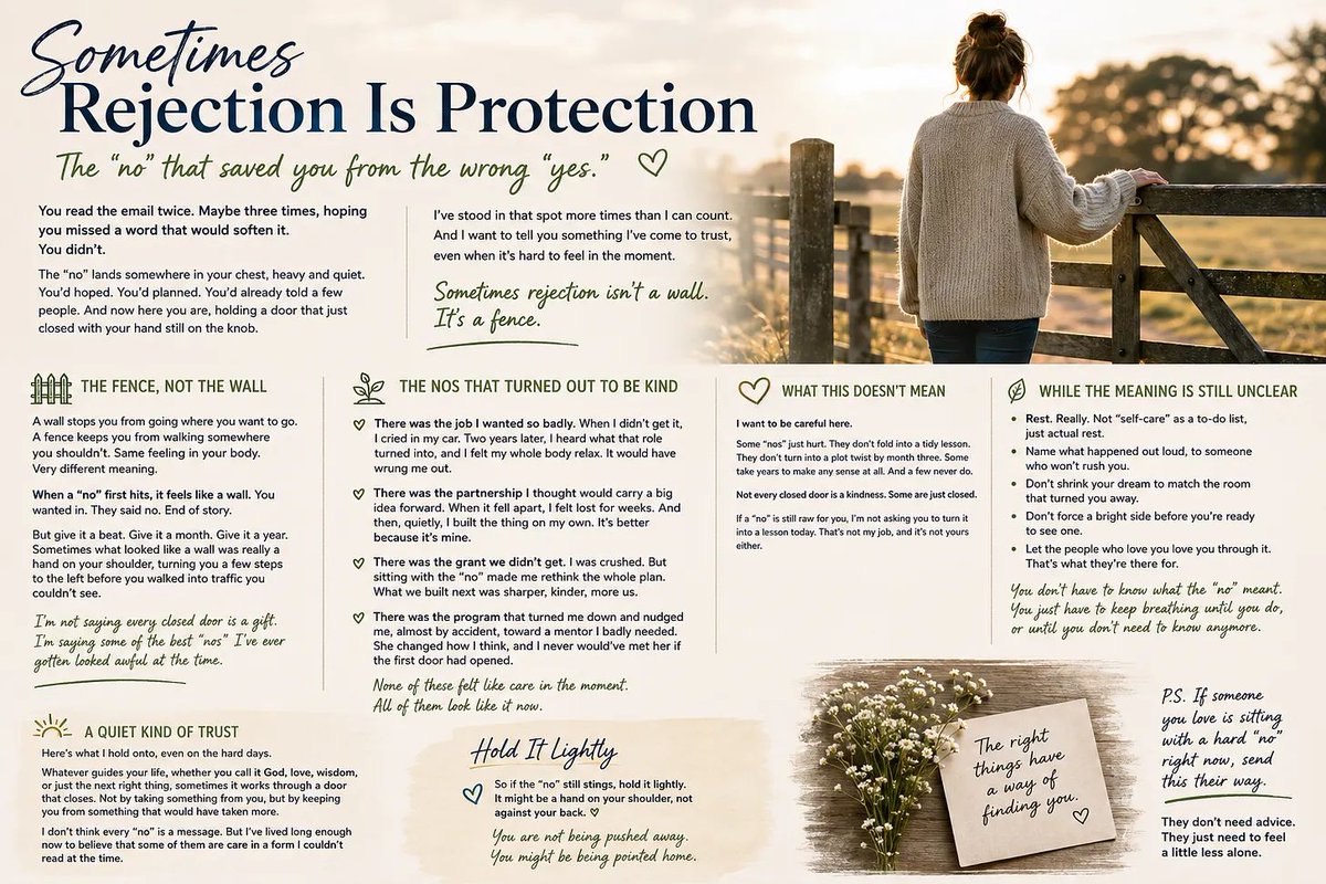 mrshowell24's tweet photo. When rejection feels like a loss, it's because you expected one thing. Reframe it. It might be protection disguised as disappointment: https://t.co/4Wmu3WQVpj #Resilience #TeacherWellness https://t.co/E5TZRYiitr