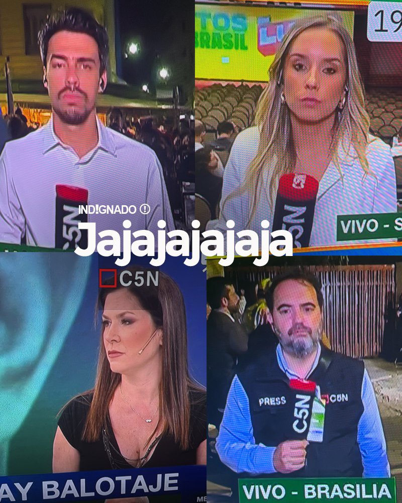 indignadoxd's tweet photo. Las caras de velorio de los de C5N por la derrota de Lula me dan años de vida. Jajajaja https://t.co/La82mrxN2H