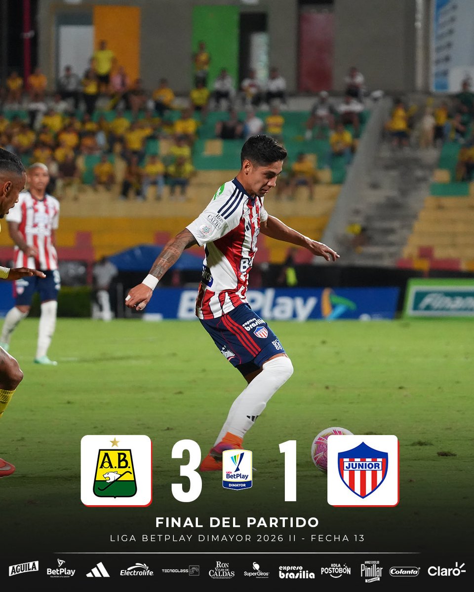 JuniorClubSA's tweet photo. 90’⌚▶️ |3-1| Finaliza el encuentro.

Bucaramanga 🆚 @JuniorClubSA 

#LigaBetPlayDimayor https://t.co/uNwEweKYDx