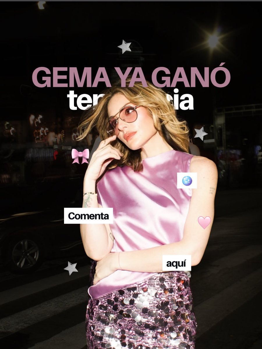 garoally's tweet photo. Iniciamos tendencia con la frase: GEMA YA GANÓ 🪩💜🫶🏻

Comenta aquí abajo 👇🏻 

#LaCasaDeLosFamososMx @garoagema https://t.co/ndTV7KyECA