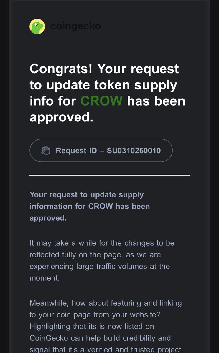 LegendOfCrows's tweet photo. @coingecko said Wait! .. THIS ISNT A MEME COIN… This is a LAUNCHPAD 🚀🐦‍⬛📈✌️😭 https://t.co/5icP4fPiNH