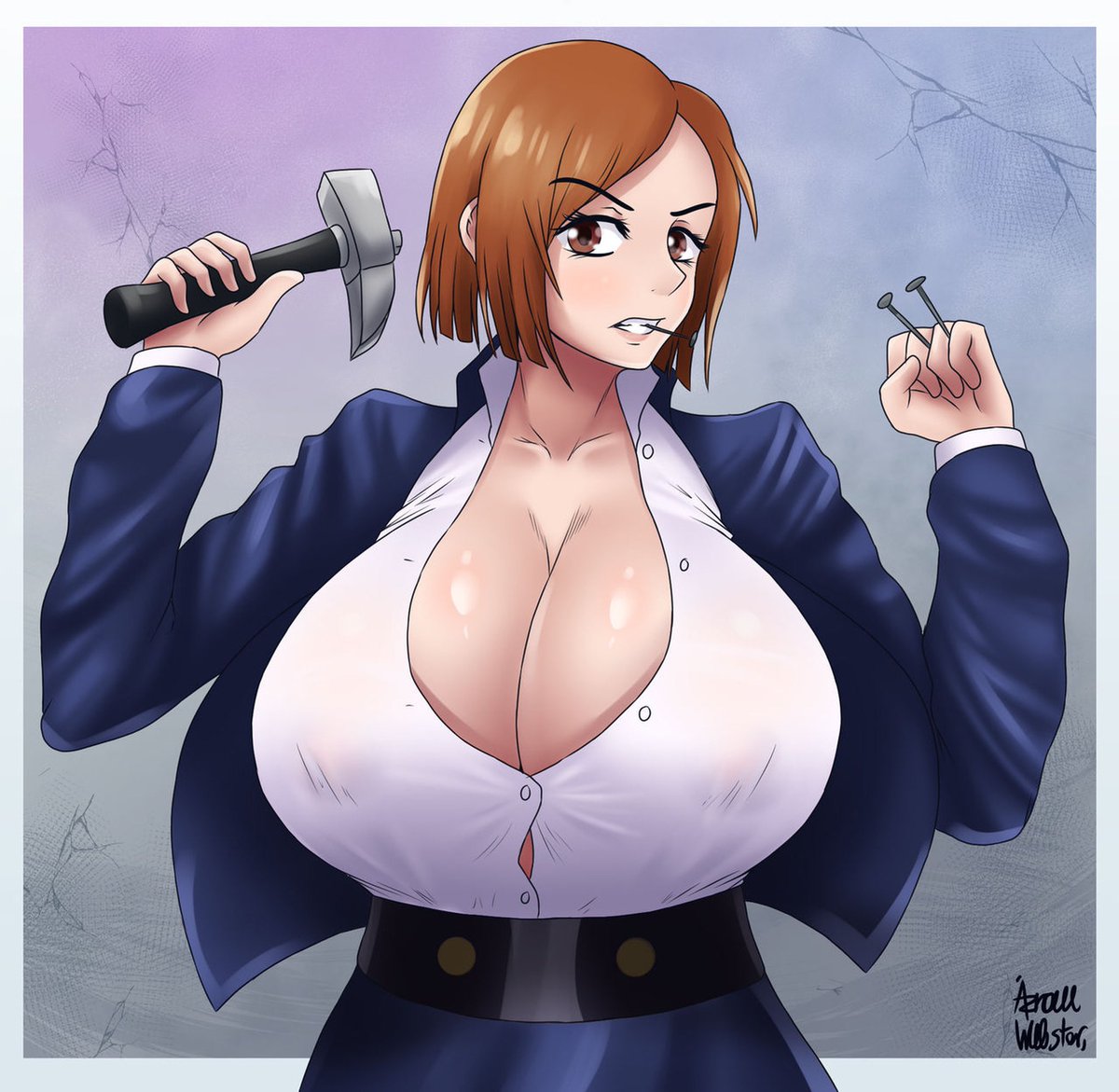 YumiVORE5959's tweet photo. I couldn't dodge the gaping maw that suddenly lunged at me, and was ruthlessly swallowed whole by Nobara...

Gulp…🧡 GULP!🧡 GULP~──🧡

I couldn't resist and was digested, becoming part of the nourishment for @KobeniTan100 breasts for a week... https://t.co/6rbpCgC2y2