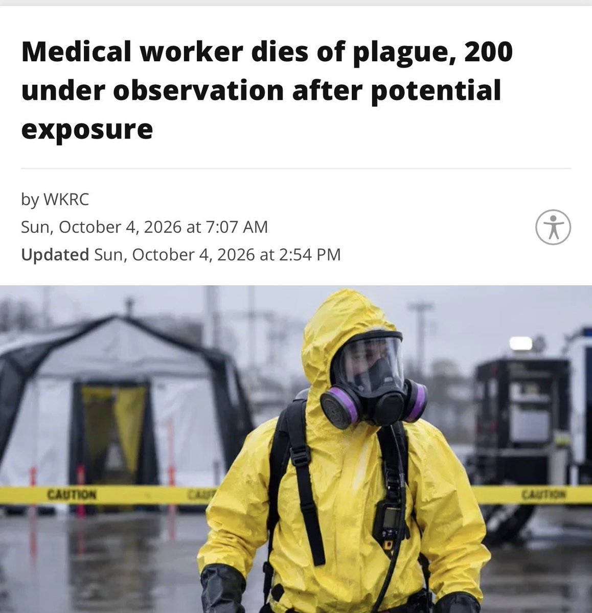 DiedSuddenly_'s tweet photo. BREAKING: A medical professional is dead, and about 200 people who came into contact with her are under medical observation after potentially being exposed to the plague.

The medical professional became violently ill shortly after she was exposed to a broken test tube containing the pneumonic plague pathogen while working at the institute