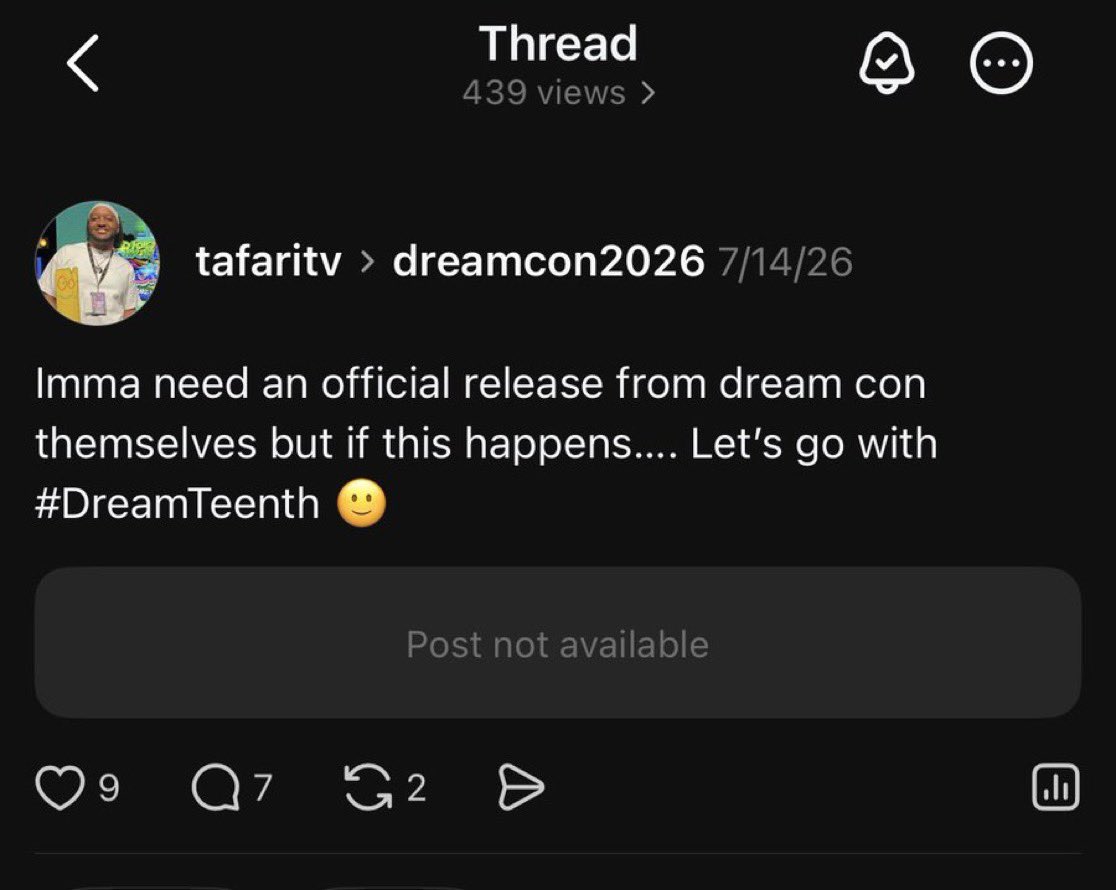 TafariTV's tweet photo. Called it! #DREAMTEENTH IS REAL!!!!!!!!!
#DreamCon #DreamCon2027 https://t.co/9Je7oEKrSp
