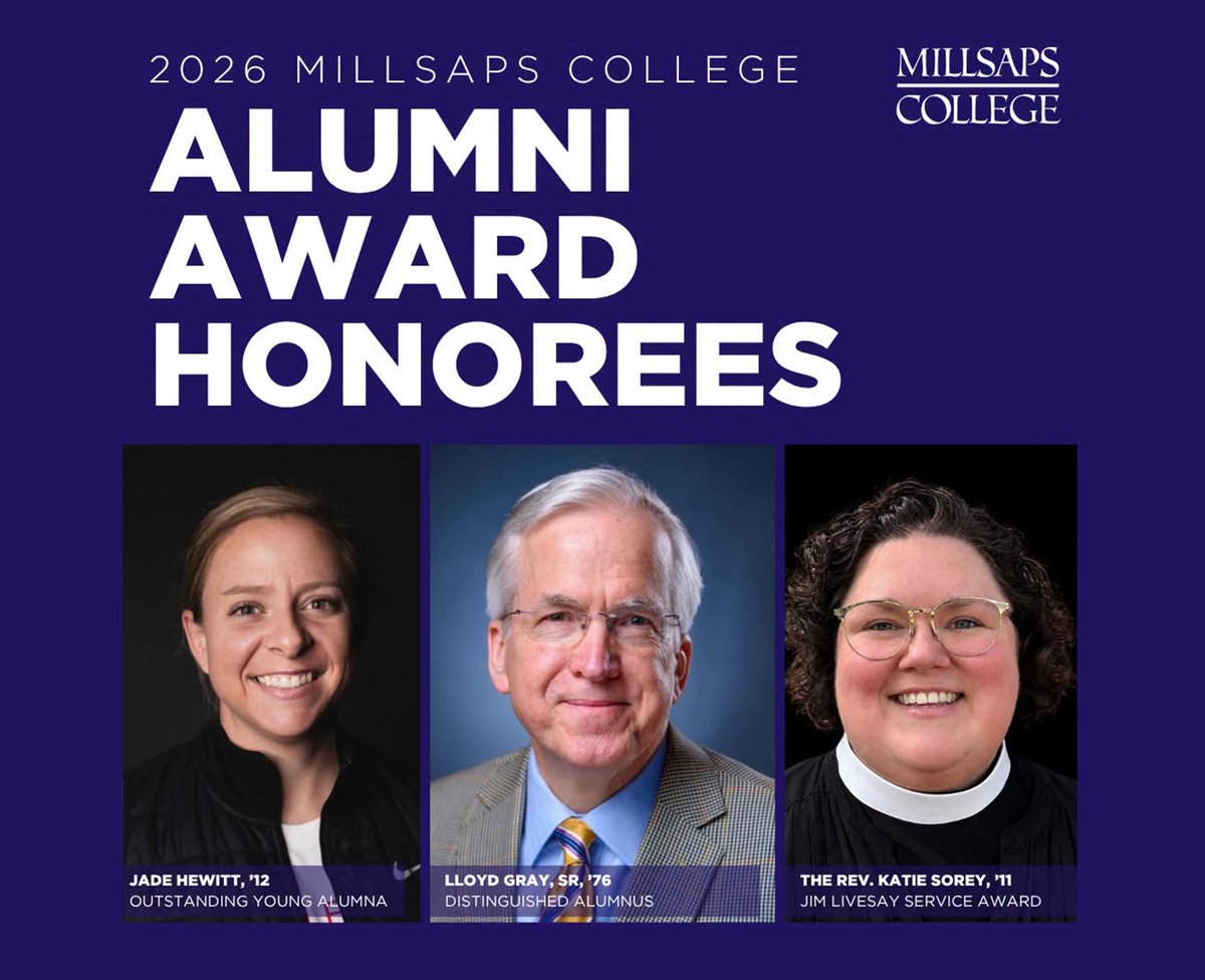 JadeHewittMedia's tweet photo. I could not be more honored and thrilled to be named Millsaps College Outstanding Young Alumna for 2026!!

I was not expecting that call, but man I’m so excited.

Can’t wait to celebrate later this month at Homecoming!! 

Go Majors!!! ⚔️💜
@millsapscollege https://t.co/FlVXwH4dO8