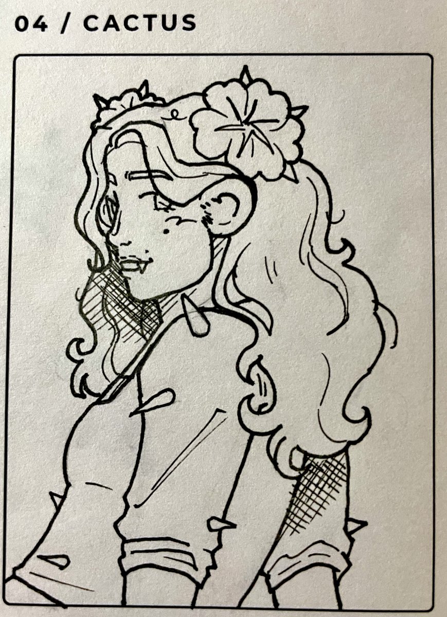 demonicfishh's tweet photo. #inktober day 4: drew my oomf cactus bc she’s a cactus. love her https://t.co/OSeMQi31IX