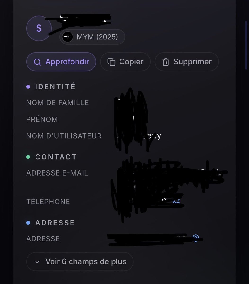 sirenrogue_'s tweet photo. J’ai mis l’adresse de mes parents sur le site de la fuite des donnés (c’est ma technique pour ne pas mettre de nom et prénom). Tu vois donc toutes les personnes du bâtiment qui ont subi une fuite. Je vois qu’une voisine à moi a un MYM. C’est la folie. C’est tellement dangereux. https://t.co/0rkuVgIP3T