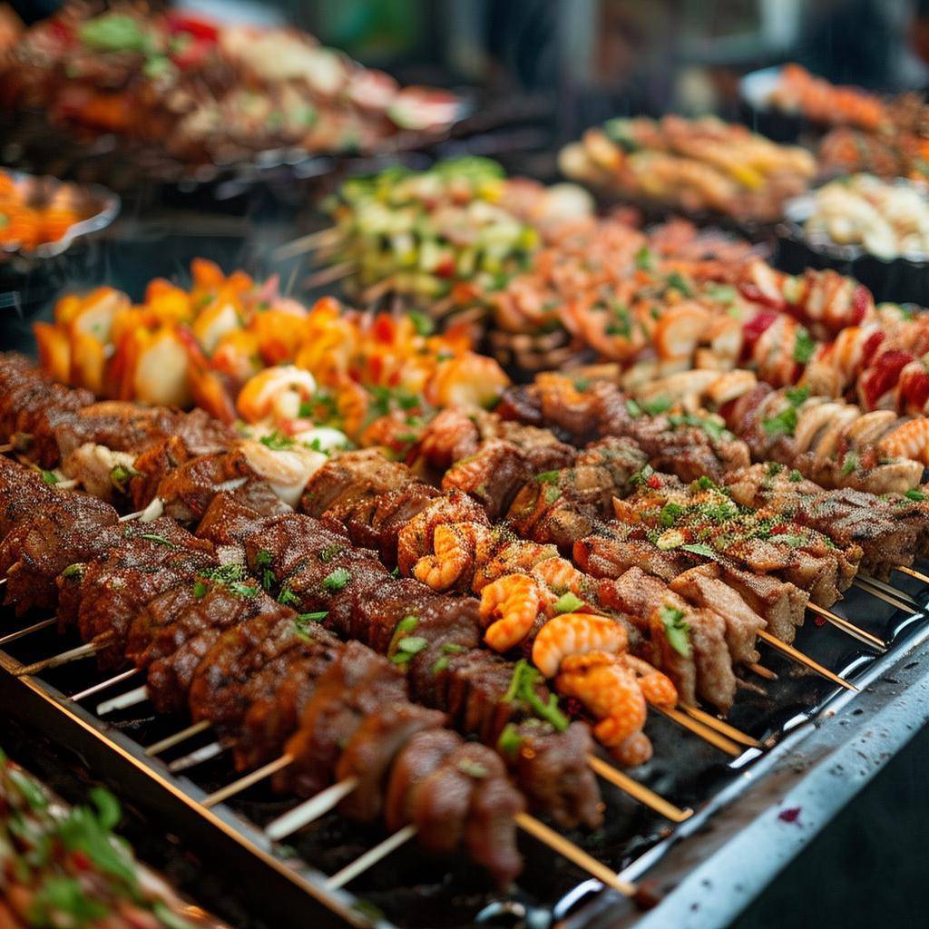 SurgeToken5oie's tweet photo. Chongqing food lovers never get enough of the classic meat skewers, they are total addicts of this delicious treat! https://t.co/ybGihCSUks
