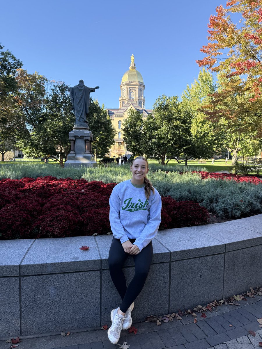 TaylorB_2029's tweet photo. Thank you so much @NDsoftball for inviting me out to an amazing camp! I learned so much and got to experience the beautiful fall colors and weather on campus! Thank you to coaches @2Ganeff , @CoachDeOliveira , @Coach_pooch , and everyone else who put together this amazing experience! Go Irish!☘️