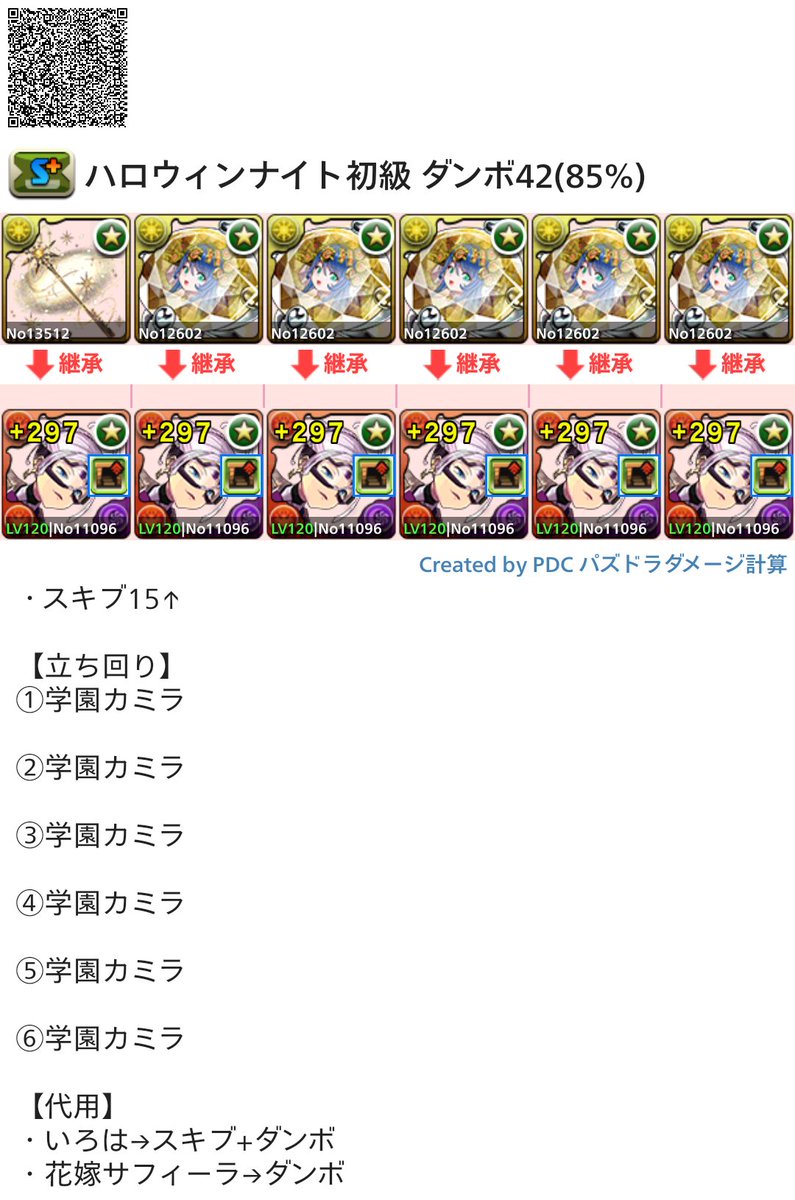 misa__pad's tweet photo. ハロウィンナイト 初級 周回編成(高速モード)

1枚目:ポチポチ  ダンボ42(85%)  1周0:30程
3枚目:花火ずらし  ダンボ47(95%)  1周0:41程

モンポ集め   オススメは1枚目です🫶🏻︎
質問等あればリプにお願い致します🙏🏻 https://t.co/9mLYGvRhN7