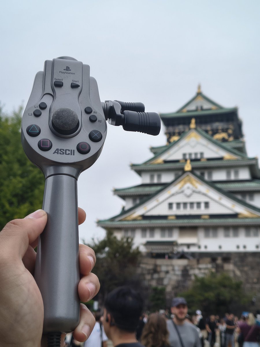 The_NitroCrate's tweet photo. I finally achieve my life-long dream to bring my ASCII fishing rod controller for the PS1 to Osaka castle 

The furthest any fishing controller has gone 

#playstation #fishingrodcontroller https://t.co/LtNFUxHH4D