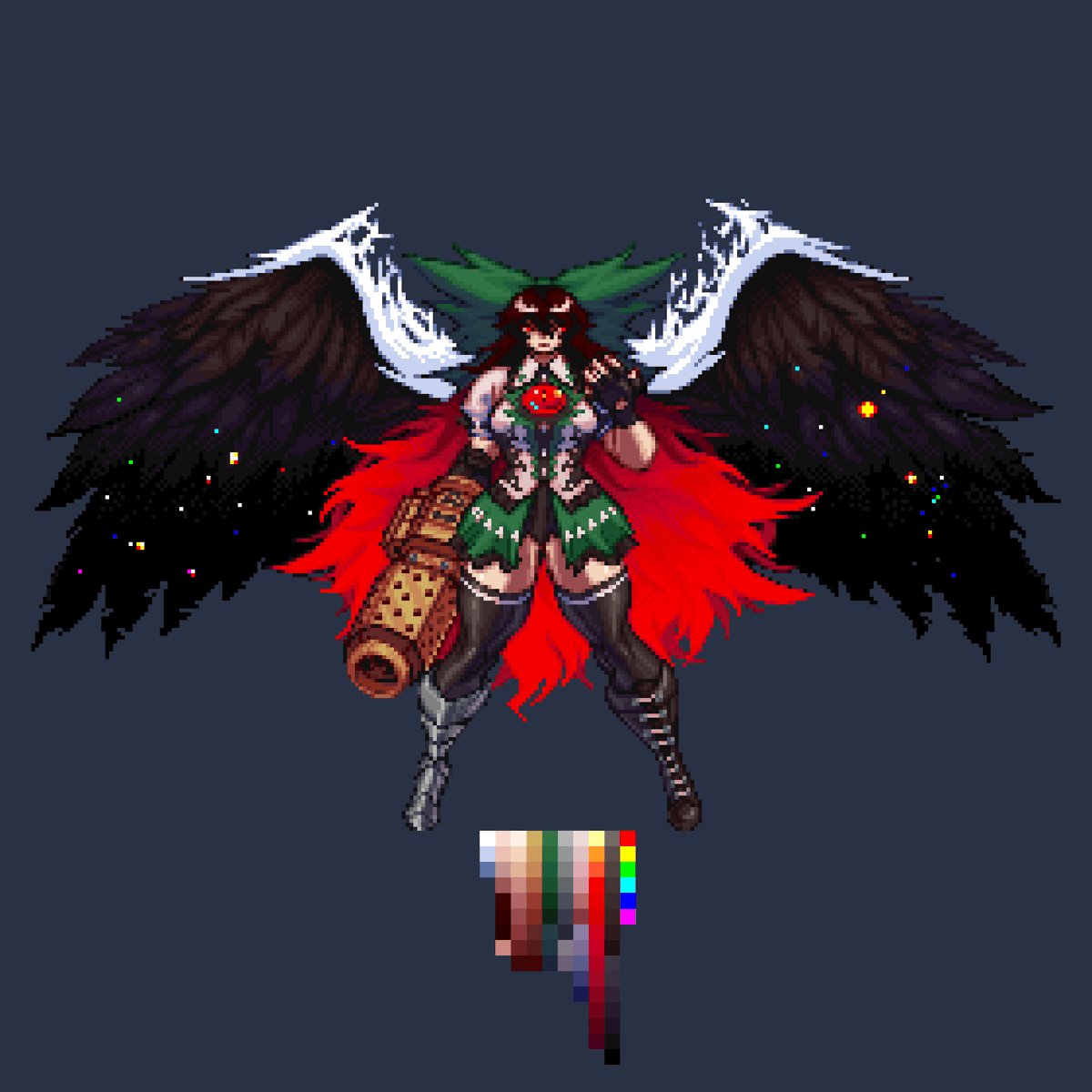 RXMETALSUN's tweet photo. it looks like twitter's compression didn't do the sprites any favors... next time, i'll choose a better aspect ratio. https://t.co/rTaoNSURes