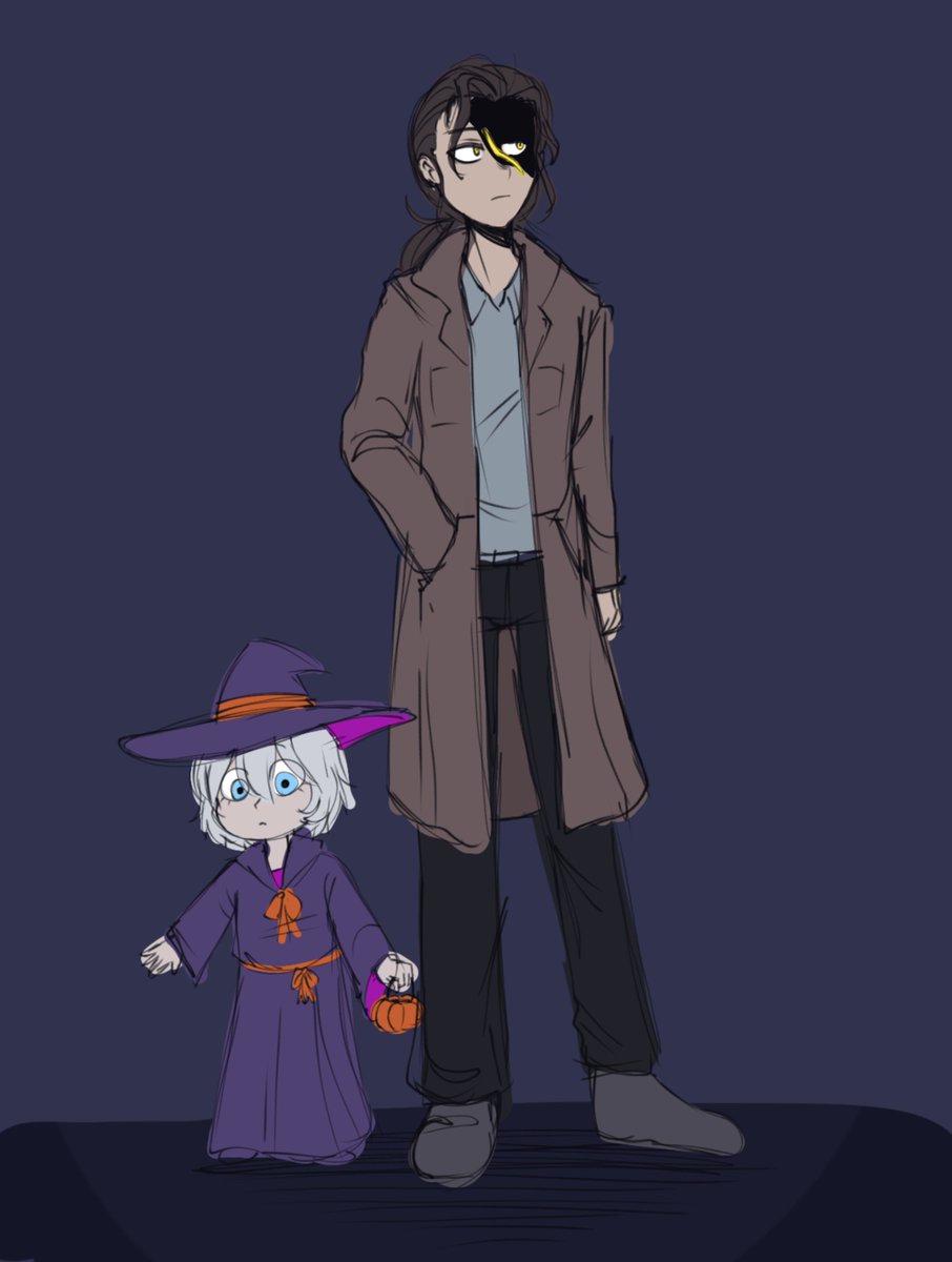 THESHELLFAN's tweet photo. Number Six acompañando a Umiko a su primer halloween (y probablemente el último) https://t.co/Cxt7dqvTiE