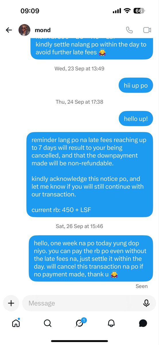 sftkyeom's tweet photo. di me usually nagpopost bogus buyers pero napapadalas na kasi 🫠
— ⚠️ bogus buyer: @zanamonds (paid dp, but failed to settle the rb) seen nalang after sending so many payment reminders 
— was also willing to waive the late fees hehe pero didn’t get a response 🤷‍♀️ https://t.co/LdxfDnJxDy