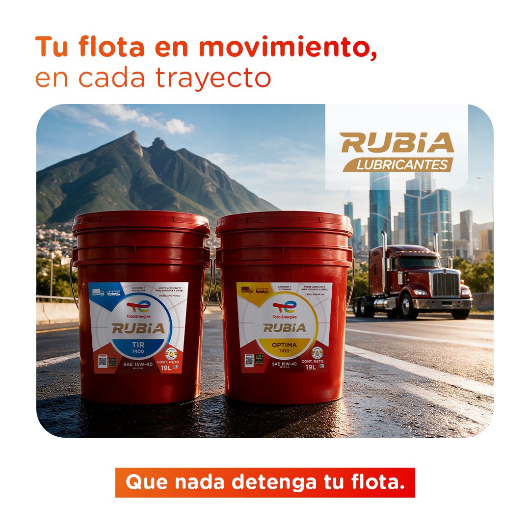 TotalEnergiesMX's tweet photo. Una unidad detenida impacta tu operación. 🚛
Con Rubia, protege tus motores diésel y mantén tu flota en movimiento.
 👉 Conoce más en https://t.co/lpeUflRkhR

#ContigoEnCadaTrayecto #Rubia #MotoresDiesel #TotalEnergies https://t.co/6dttvUVJRt
