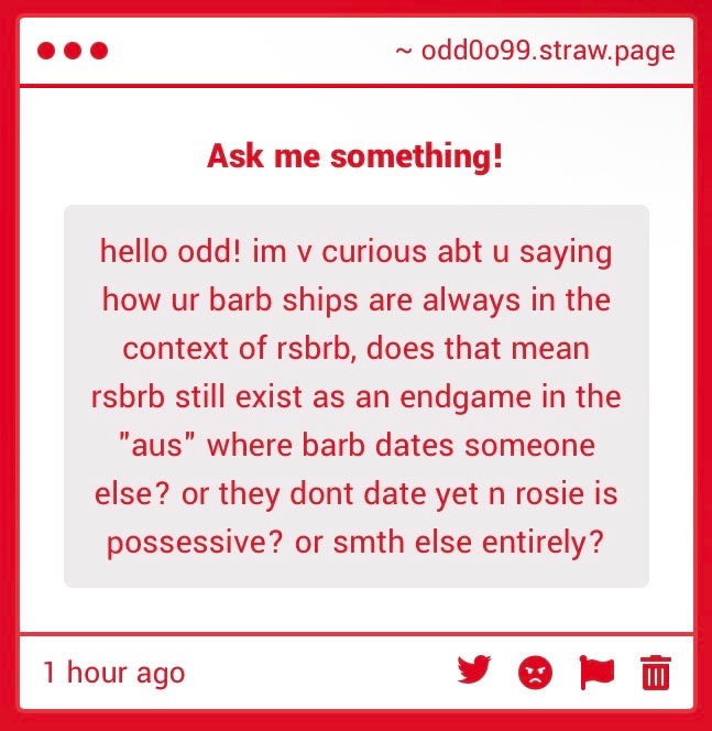r0sabarb's tweet photo. Oh boy hard question… it DEPENDS. Theres some aus i have where rosaria isnt rlly involved but for the most part she is there is some context. Sometimes its that shes ok with barb being with someone else cause she knows theyre endgame, other times theres a rivalry going on. https://t.co/fz70Ynkvsl