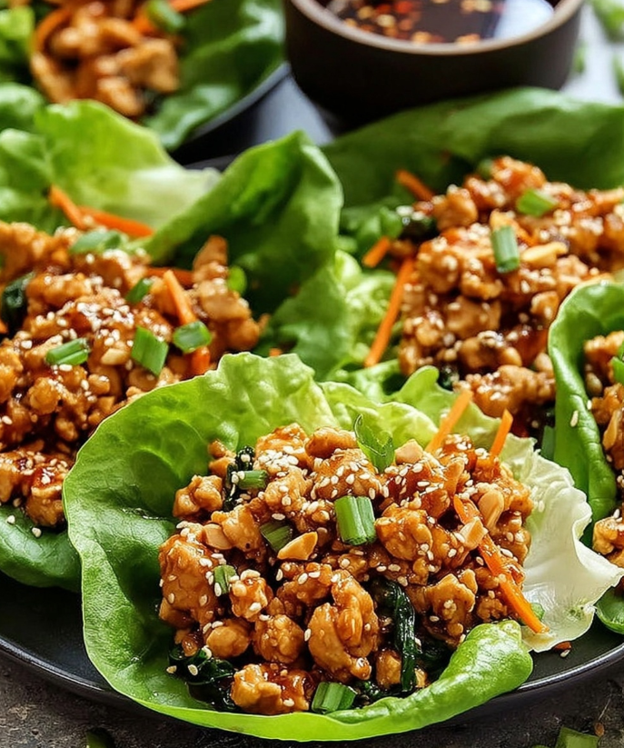 summer_food's tweet photo. Savory Chicken Lettuce Wraps with Thai Chili Sauce

Ingredients 🛒
1 tablespoon sesame oil

¼ cup yellow or white onion, finely diced

2 cloves garlic, minced

1 tablespoon fresh ginger, minced or ginger paste

10 oz ground chicken

¼ cup low-sodium soy sauce or coconut aminos

2 tablespoons Thai sweet red chili sauce

Juice of 1 lime

1 teaspoon maple syrup or honey

⅓ cup chopped cashews (raw or roasted)

¼ cup chopped scallions

¼ cup fresh cilantro, chopped

¼–½ cup shredded carrots

Sesame seeds, for garnish

1 head butter lettuce, leaves separated, rinsed, and dried

Preparing the Chicken Filling 🍳

Start by heating the sesame oil in a large skillet over medium-high heat. Add the diced onion and sauté for two to three minutes until soft and translucent. Stir in the minced garlic and ginger, cooking for another one to two minutes until fragrant. This aromatic base sets the tone for the entire dish.

Add the ground chicken to the skillet, breaking it apart with a wooden spoon as it cooks. Season lightly with salt and pepper. Cook for about three to four minutes, stirring often, until the chicken is fully cooked and lightly golden.

Making the Sauce 🥣
In a small bowl, whisk together the soy sauce (or coconut aminos), Thai chili sauce, lime juice, and maple syrup or honey. This sauce balances salty, sweet, tangy, and spicy flavors, creating the signature taste of the wraps.

Bringing Everything Together 🌶️
Pour the sauce over the cooked chicken and sprinkle in the chopped cashews. Stir well so the chicken is evenly coated, then reduce the heat to low and let everything simmer gently for about two minutes. Remove the skillet from the heat and allow the mixture to cool slightly before folding in the shredded carrots, scallions, and fresh cilantro. This preserves their freshness and crunch.

Assembling and Serving 🥬
To serve, spoon the chicken mixture into individual butter lettuce leaves. Drizzle with any extra pan sauce and sprinkle with sesame seeds. Serve immediately and enjoy these fresh, flavorful lettuce wraps.