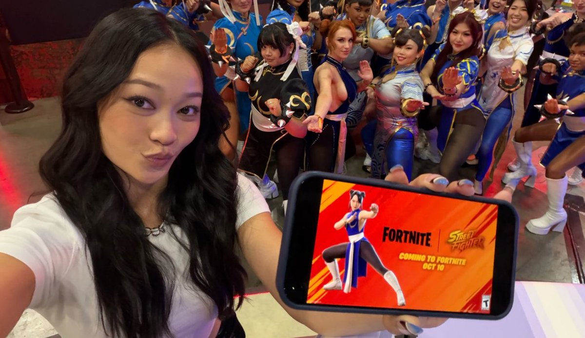SamLeakss's tweet photo. STREET FIGHTER x FORTNITE DROPS OCTOBER 10

"Surprise! Callina Liang Chun-Li skin for #StreetFighterMovie is coming to Fortnite October 10!" https://t.co/wLJ2zJjt19