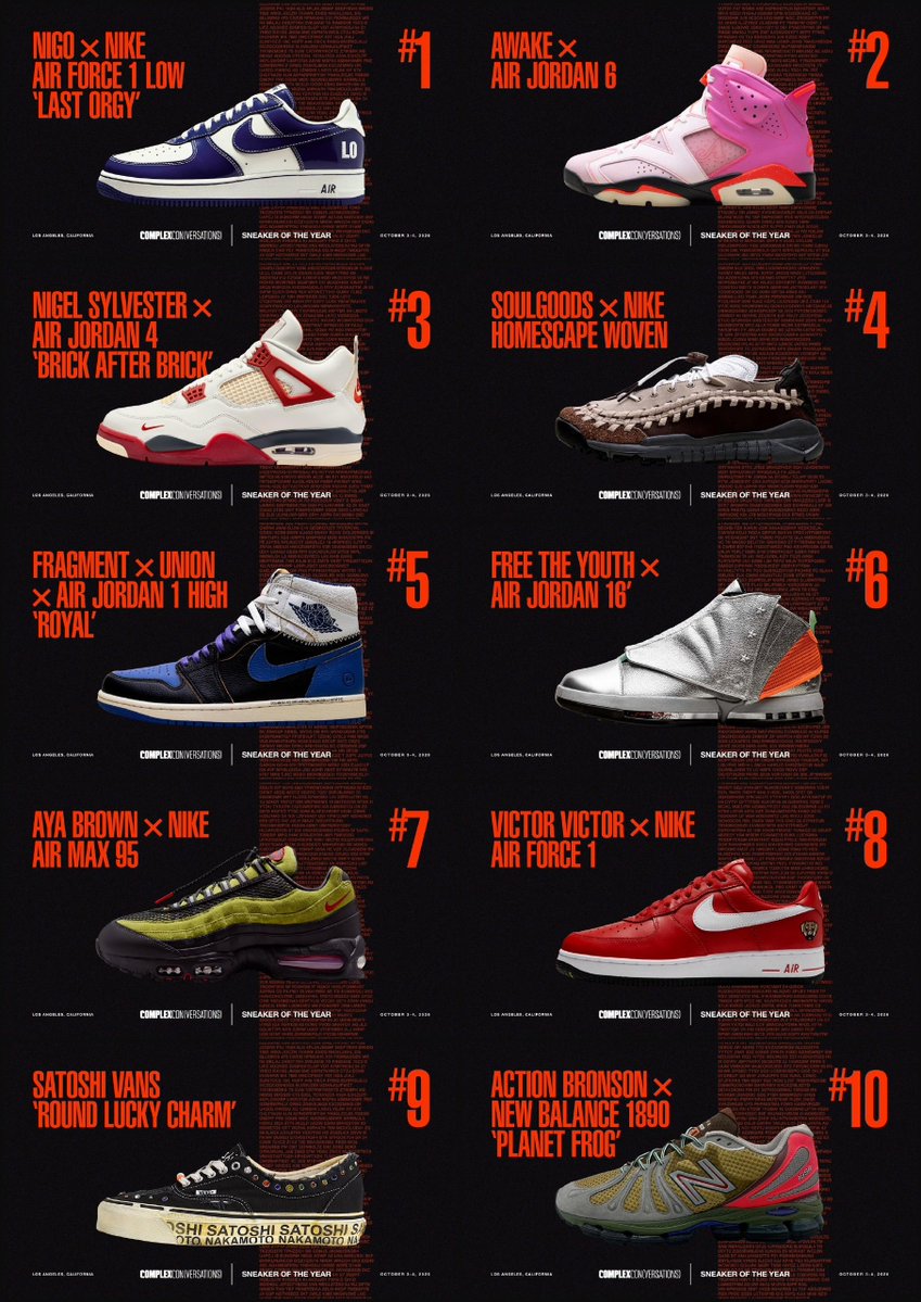 ToNYD2WiLD's tweet photo. Here is @ComplexSneakers Top 10 Sneakers Of The Year. Thoughts ? https://t.co/4aZJ3l4XyV