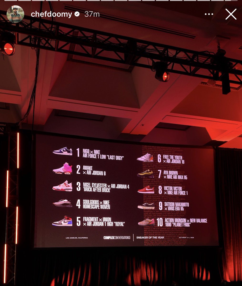 TheSiteSupply's tweet photo. ComplexCon 2026 Sneaker of the Year List 🤔 

Did they get it right? https://t.co/Mln5rnVjqj