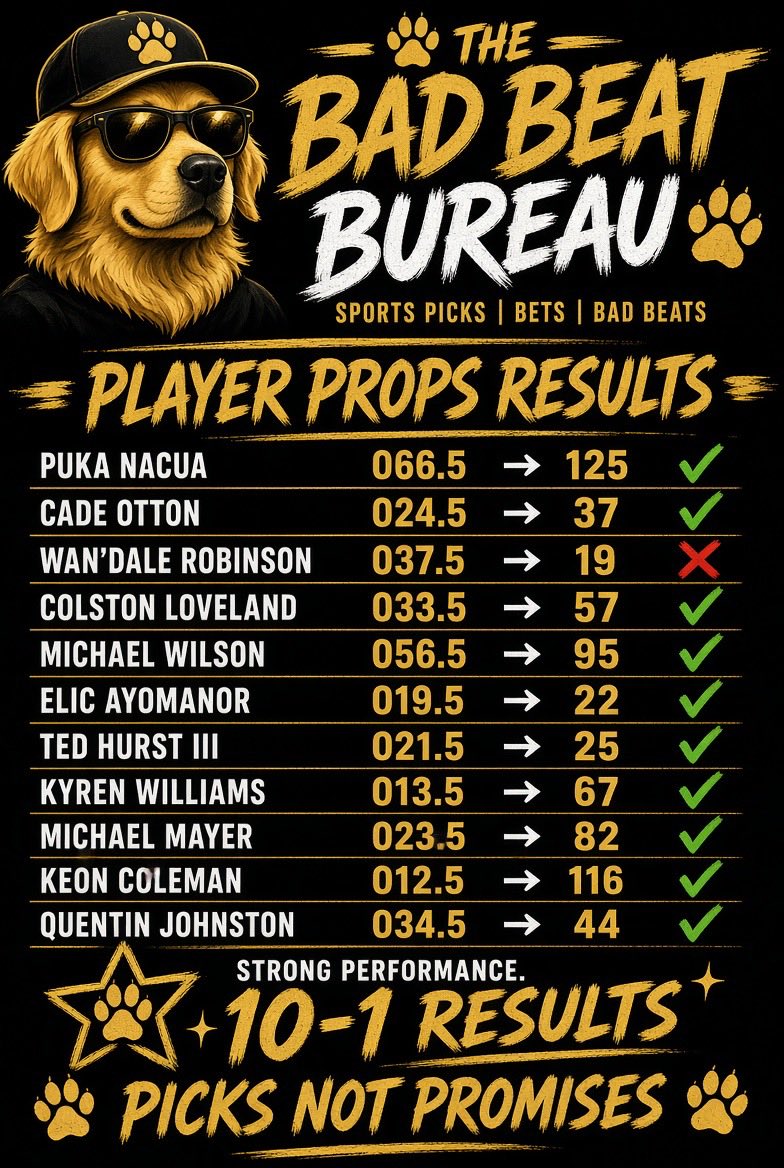BadBeatPicks's tweet photo. We didn’t post this because we weren’t able to review any of the data but it cooked. https://t.co/dzZMhSmcZ7