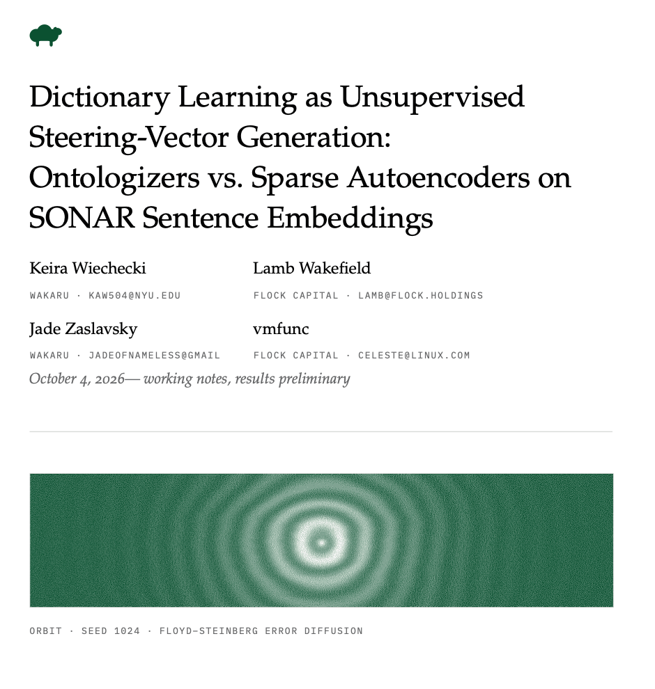 flockcap's tweet photo. Our updated research paper about Ontologize, a proposal for MOE-Based interpretability, is now live on our research repository.

Link in Replies https://t.co/BTZSfHBAqc