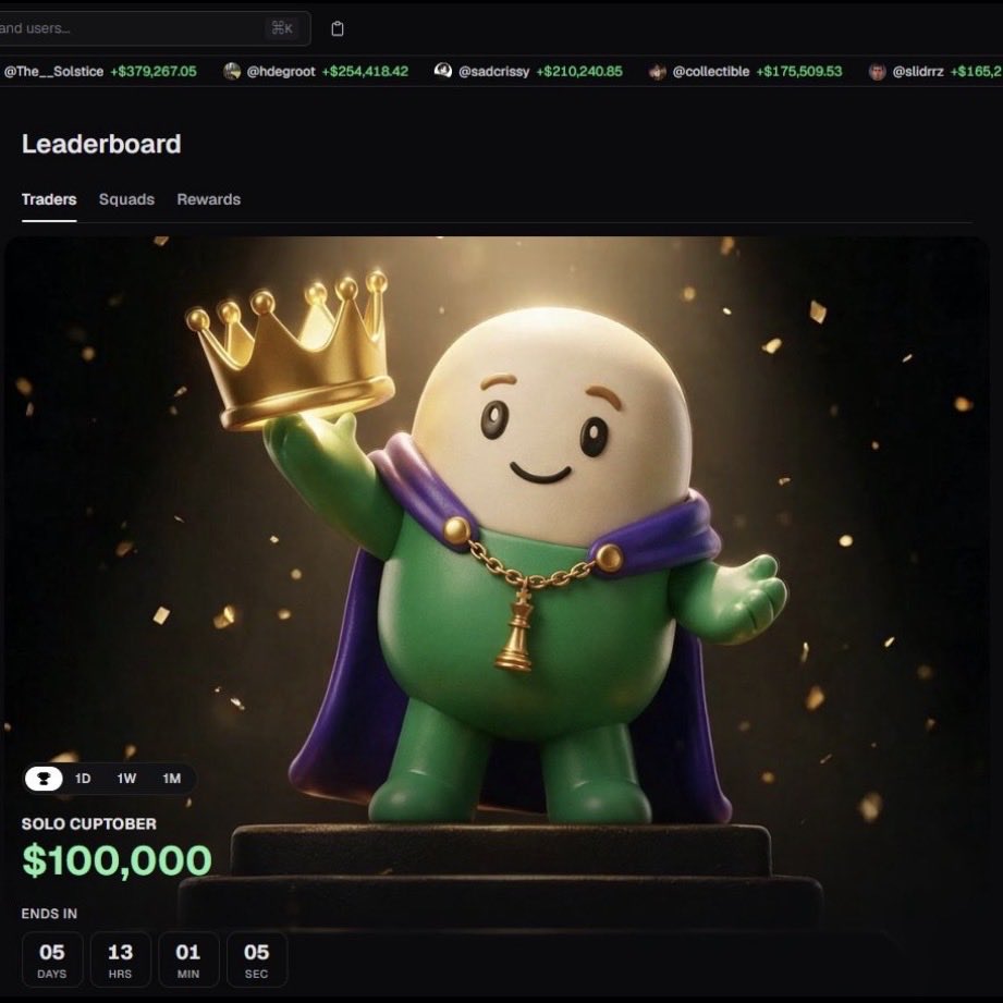 crypto_Fr3Aq's tweet photo. nah bro this is getting fucking ridiculous 😭

you open https://t.co/yG4GKjR5RO.

click leaderboard.

CUPTOBER.

CUP.
FUCKING.
TOBER.

Cupsey sitting there as the mascot staring directly at us while $CUPSEY is still chilling under $100m 💀

and somehow CT is acting like this is completely normal.

“probably nothing.”

yeah okay 😭

they could’ve picked ANYTHING.

Uptober.
Pumptober.
Memetober.

NOPE.

CUPTOBER.

how many fucking breadcrumbs do you need before you start connecting the dots?

if this ever goes from breadcrumbs to something explicit, people are going to look back at these prices and want to throw up.

either i’m completely fucking delusional…

or this is one of the most obvious setups hiding in plain sight.

SEND THE FUCKING CUP. 🏆

solana:6NwarBvDkXhByqVp2Qkq5i9XbtA2B3Bwe8SWGu9vpump UPSEY