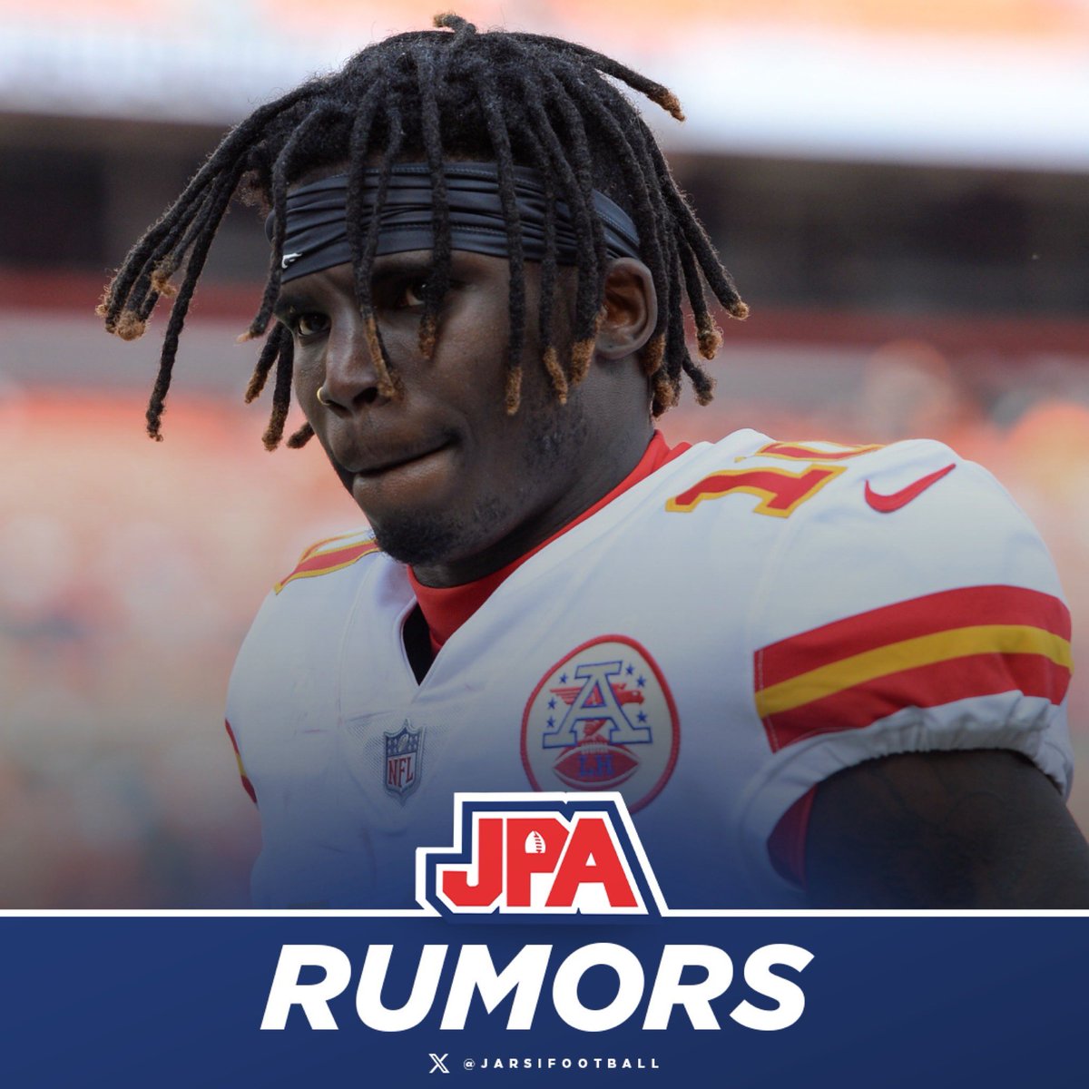 jasrifootball's tweet photo. 𝗥𝗨𝗠𝗢𝗥𝗦: Patrick Mahomes, Travis Kelce and Chris Jones are “all for” the Chiefs reuniting with Tyreek Hill, per @TheAthletic 

Tyreek Hill is targeting a return to play in November, and the Chiefs are expected to have strong interest in him once he’s fully healthy and ready to play.