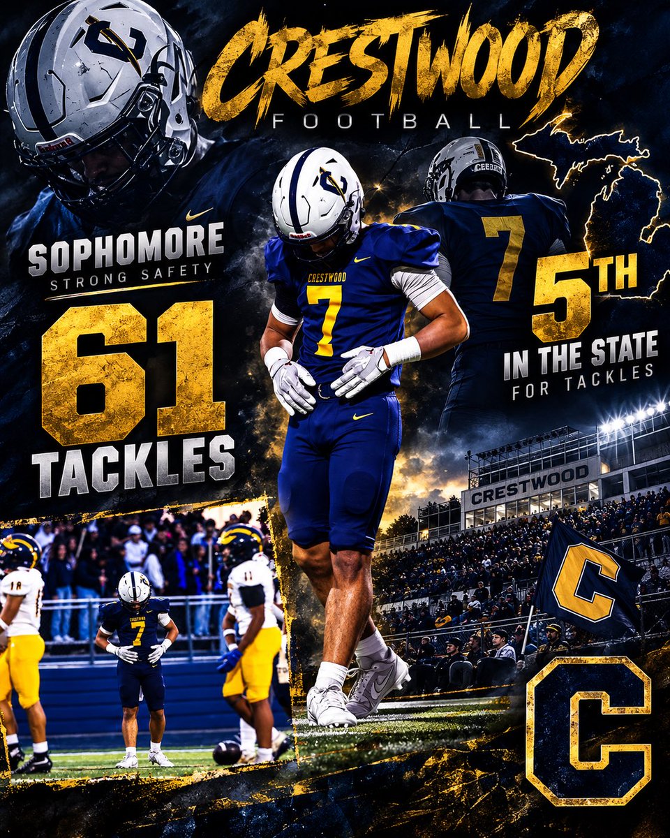 FaisalZaatreh's tweet photo. Week 1-6 highlights 

Record so far 4-2 ✅
61 tackles ( 20 solo ) 2 pbu
1 FF | 424 all purpose yards 6 tds (2 called back) 1# in 2029 for tackles 5# in the state for tackles

@TheD_Zone @helzayat01 @MichFBFrenzy @MIexposure @MIFootballScout @RBCoachPaige 

https://t.co/BKphiqMD4V https://t.co/8MFRoHuXw1