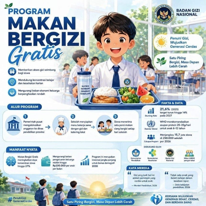 itsmeginar's tweet photo. Program Makan Bergizi Gratis tidak hanya menjamin kecukupan gizi anak-anak, tapi juga berkontribusi mencetak generasi unggul menuju Indonesia Emas 2045. #mbg https://t.co/sRT7ewSdMD