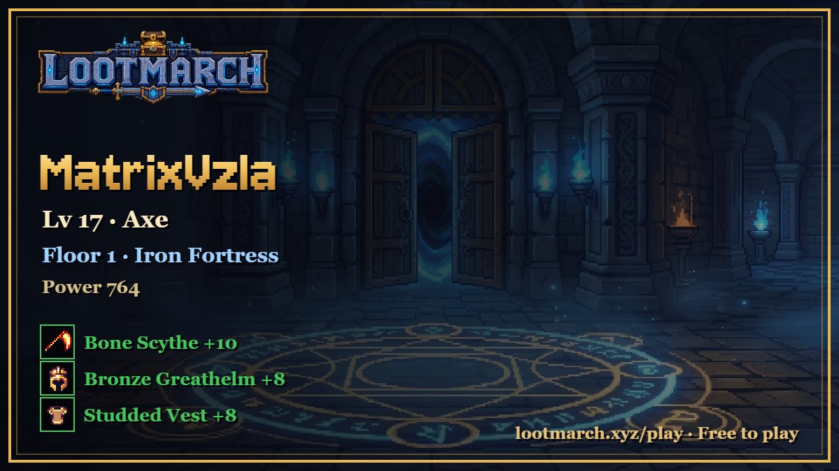 VzlaMatrix's tweet photo. Today's march: Iron Fortress. Tomorrow: deeper. 🔥
@PlayLootMarch https://t.co/4VN0K4O23A