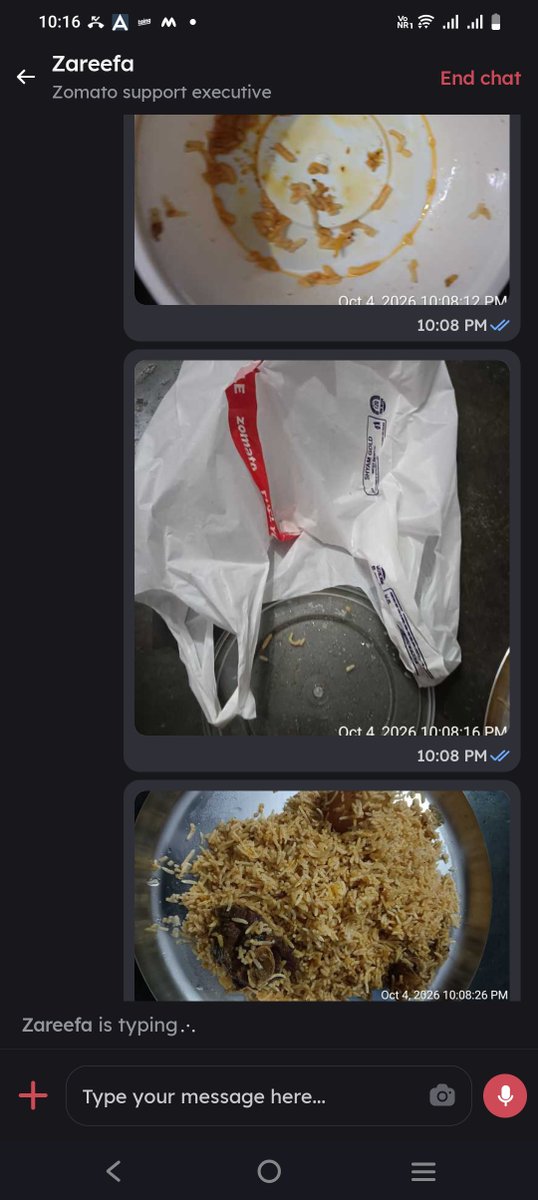 aritradutta44's tweet photo. @zomatocare incompetent customer service agent. https://t.co/K4IyGUcgf1
