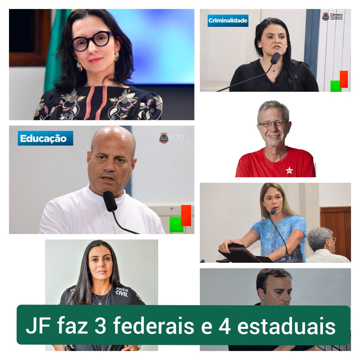 JFradar's tweet photo. Juiz de Fora fez sete deputados, sendo três federais e quatro estaduais.

Ana Pimentel e Ione Barbosa foram reeleitas. A novidade é Sargento Mello Casal, eleito na última vaga das 21 que o PL teve.

Quem rodou foi Katia Dias, que ficou em terceiro lugar no partido, que teve uma https://t.co/JJYigUx2Kh