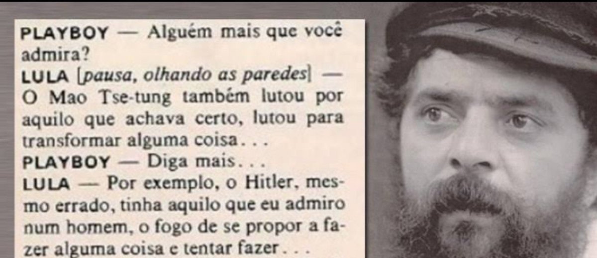Gtvez42's tweet photo. @szjjlr Vcs banalizaram o sentido da palavra, e ainda por cima apoia o candidato que admirou o "fogo de se propor a fazer alguma coisa". Claro, Lula não é nazi, mas ainda assim que merda de exemplo pra admirar... https://t.co/748mlQFrKY
