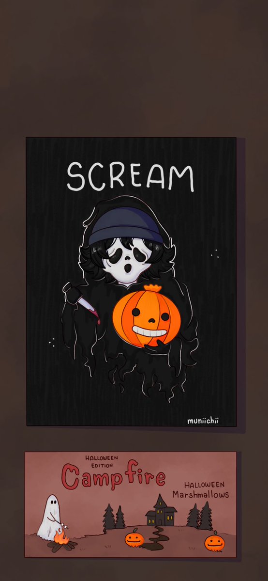 muniichii's tweet photo. Día 4 #Quacktober #quackityfanart 
No me decidía por una película en específico, así que mejor una pared con muchos posters de películas de halloween 🎃 https://t.co/vuTtCSTNpf