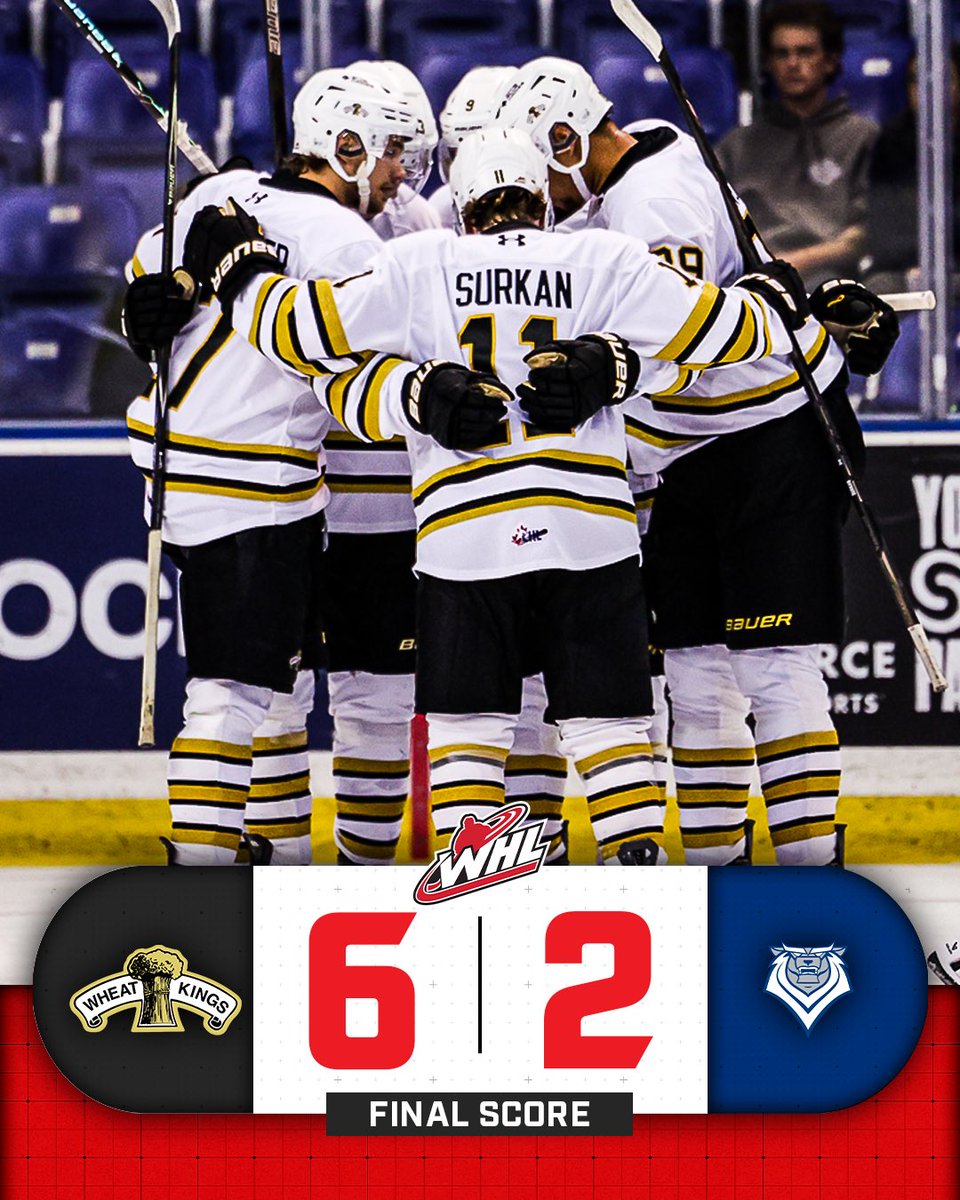 TheWHL's tweet photo. WHEATIES SKATE AWAY WITH THE WIN! 😤

@bdnwheatkings | #WHLScores https://t.co/hzbbo141ad