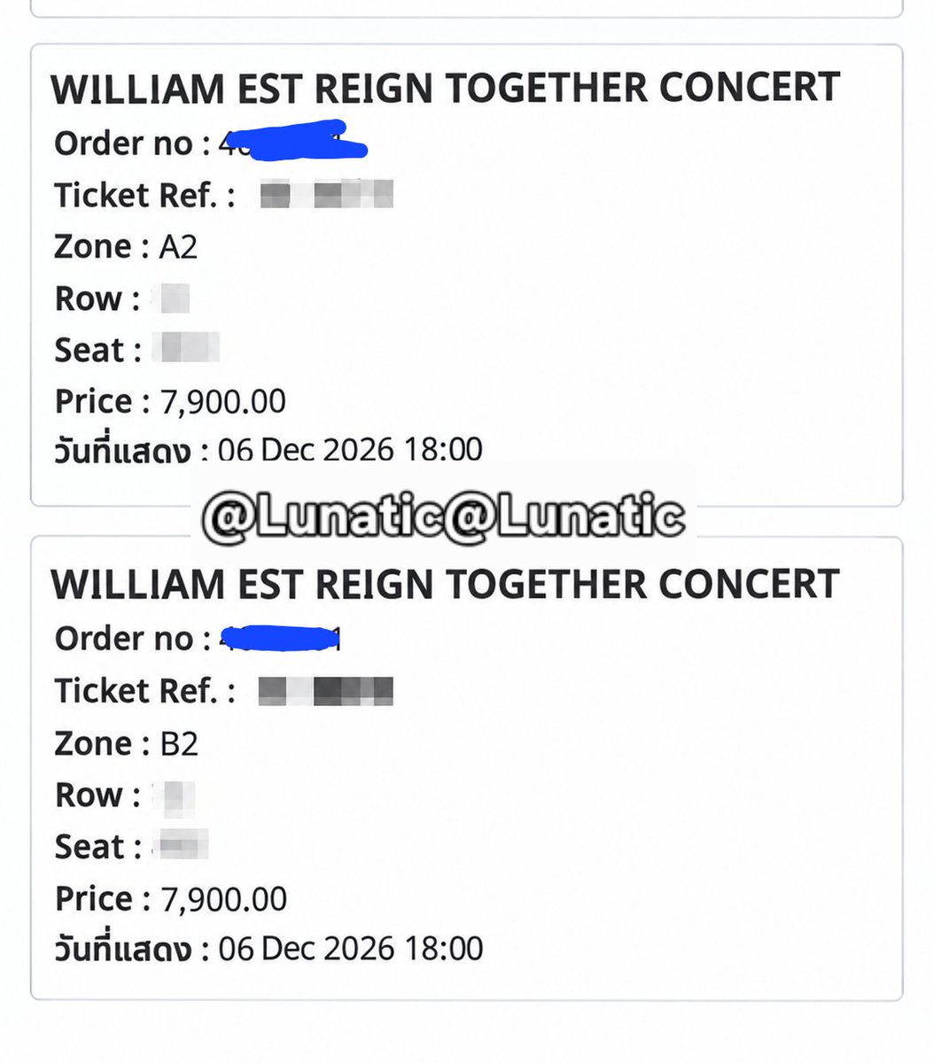 Lunalonnnwhit_'s tweet photo. WTS ปล่อยบัตร
ปล่อยบัตร วันที่6 Dec โซน 7900
🎈โซน A2 
🎈โซน B2 
ราคา original เพื่อนติดงานขอยกเลิก

สนใจDMได้เลยงับ มีเเค่2ใบ 
#WilliamEstConcert
#GMMTV https://t.co/U3MZTi5pEz