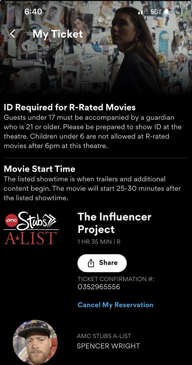 theREALwright33's tweet photo. Movie 156 of 2026 @AMCTheatres #atAMC #TheInfluencerProject My fantasy team is getting wrecked. Only one thing to do. Find a movie and head to the AMC!!! #shareAMC @CEOAdam https://t.co/ctT3rNRuIa