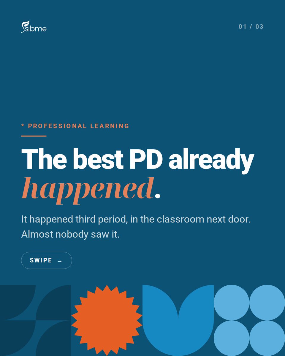 SibmeApp's tweet photo. The best PD in your district already happened. Third period, in the classroom next door, and almost nobody saw it.
Workshops bring expertise in. A shared record makes the expertise you already have reachable.
https://t.co/44kUu8G46A
#ProfessionalLearning #PLC https://t.co/E1J9iuQbeU