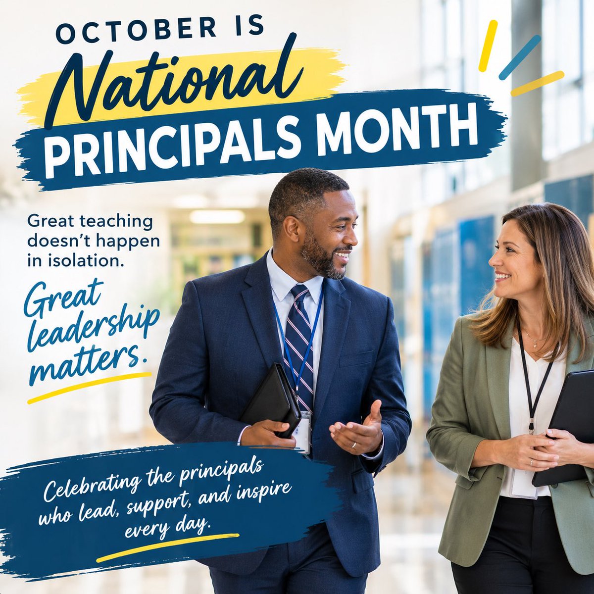 LearningFocused's tweet photo. October is National Principals Month! 🎉

Behind every strong school is a principal doing countless things most people will never see.

Thank you for leading, supporting teachers, advocating for students, and keeping learning at the center. ❤️

Tag a principal who deserves a shoutout!