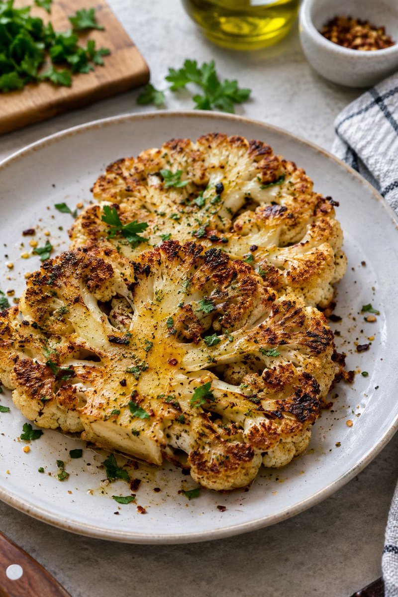 SweetzRecipes's tweet photo. Best Roasted Cauliflower Steak Recipe (Crispy &amp; Easy)

✅ Full recipe here 👇👇
https://t.co/2f9fCsTgg8

#CauliflowerSteak
#RoastedVegetables
#VeganRecipes
#EasyRecipes
#Vegetarian https://t.co/vLLaRKx2dV
