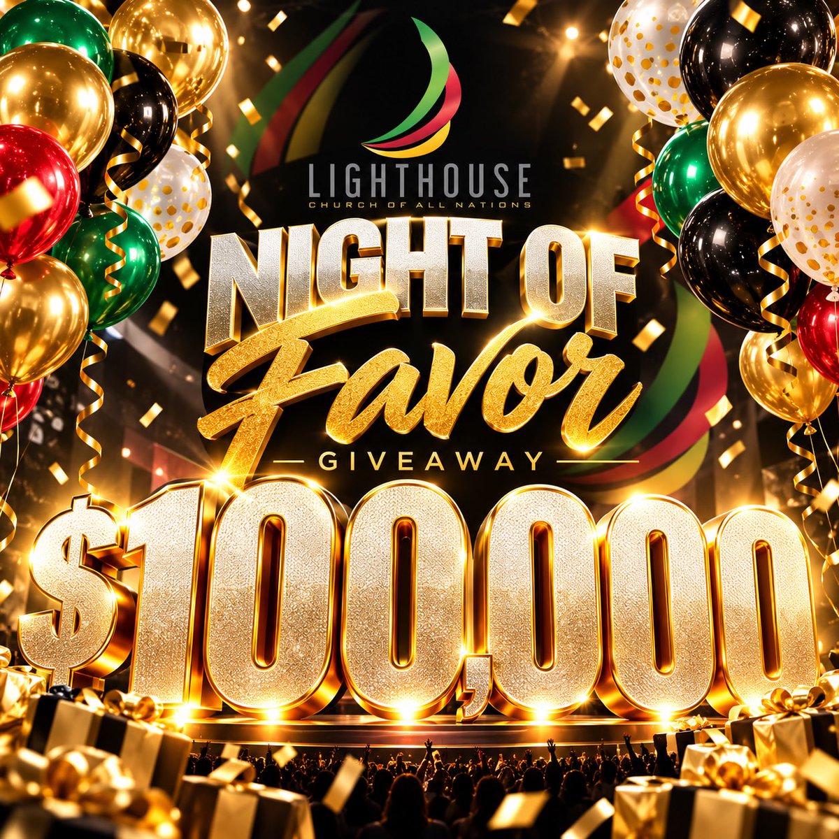pastorDanWillis's tweet photo. 🎉 WHAT A NIGHT OF FAVOR! 🎉

💰 $100,000 IN GIVEAWAYS! 💰

WOW! What an INCREDIBLE night at The Lighthouse Church of All Nations! 🙌🔥

We celebrated BIG, gave BIG, and witnessed an unforgettable NIGHT OF FAVOR! 🎈🎊 https://t.co/rmO0EaqUTB