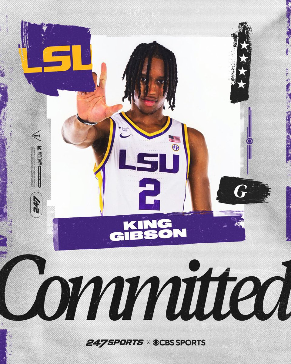 znagy20's tweet photo. BREAKING: #LSU has landed a commitment from the No. 4 CG in America: King Gibson.

Will Wade and Co. lock in the No. 16 overall prospect in the 2027 Recruiting Cycle after an official visit last week.

Now, he’s Baton Rouge bound. Massive win for LSU.

➡️: https://t.co/Y6FO4oXOjn https://t.co/We9LabIj4Y