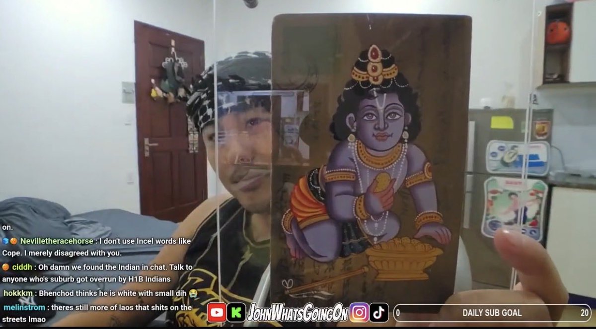 x7110247984's tweet photo. @doxpopolie He bought all the stuff during his visits to India, even have tattoos about Indian culture. How is he a racist? By using the Indian word benchod? https://t.co/omViTnt7WV