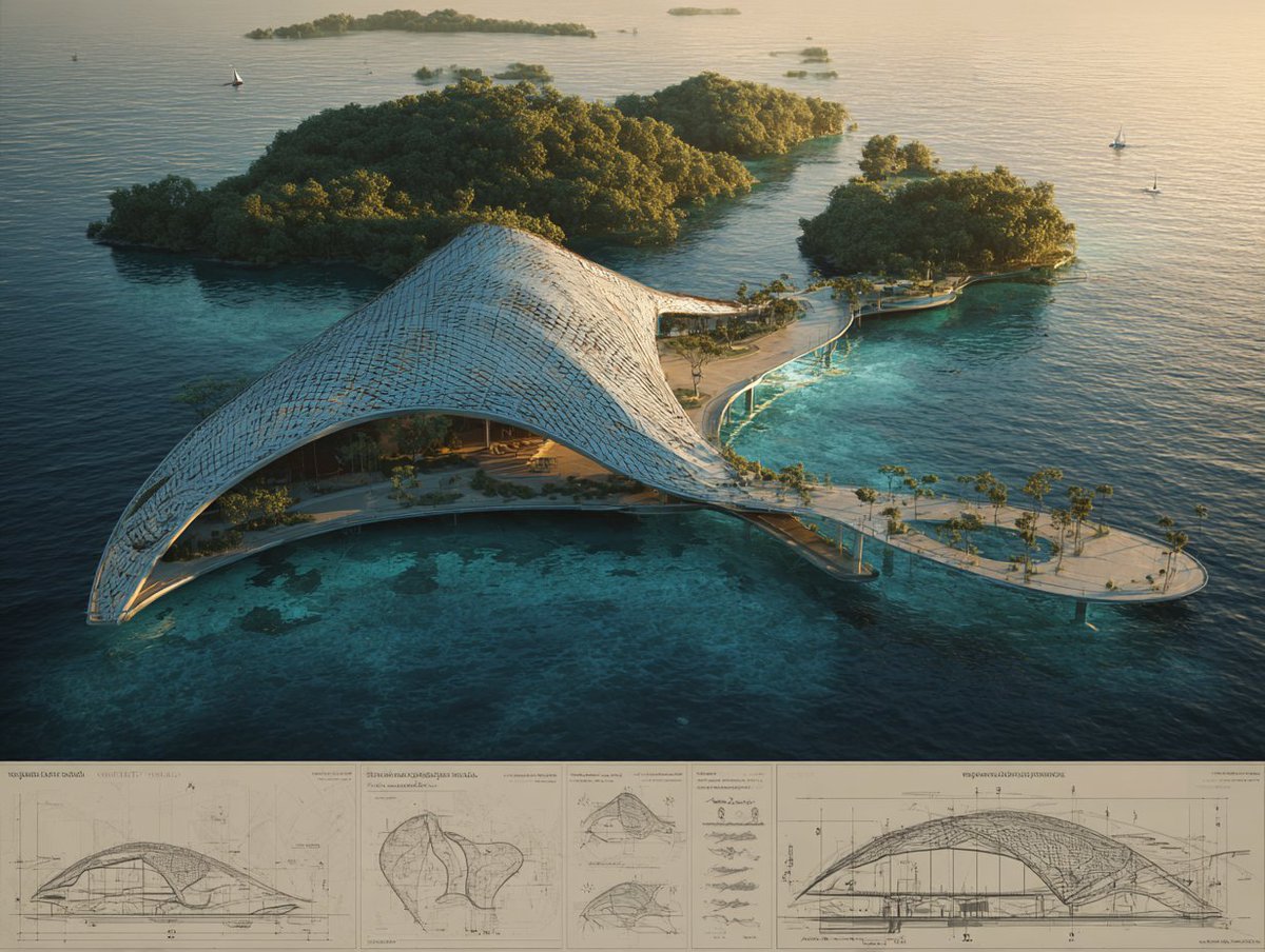 phokuinc's tweet photo. Tidal Form | Architecture Shaped by Nature
Exploring a conceptual architectural language inspired by ocean currents, coastal topography, and biomorphic geometries. #ConceptArchitecture #ParametricDesign #DesignConcept #moodboard https://t.co/ZZOcujTGRR