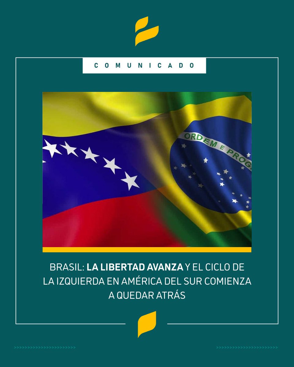 Libertasvzla's tweet photo. #COMUNICADO |  #Brasil marca un nuevo capítulo político. Flávio Bolsonaro avanza a segunda vuelta y la derecha vuelve a disputar el rumbo del país.

Desde #Venezuela sabemos lo que significa defender la libertad frente al socialismo.

🇻🇪🇧🇷 La libertad avanza en América Latina. https://t.co/dwwLLCQQd5