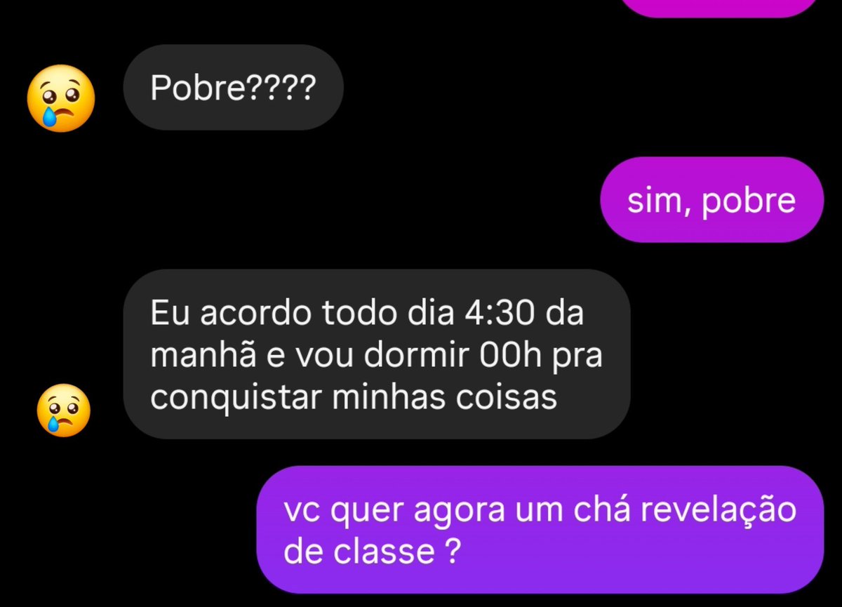 kafkianamente's tweet photo. a direita da classe trabalhadora é nesse nível, acha que dormir 3h pra tentar superar uma vida merda não é ser pobre https://t.co/9f7iy5wlXU