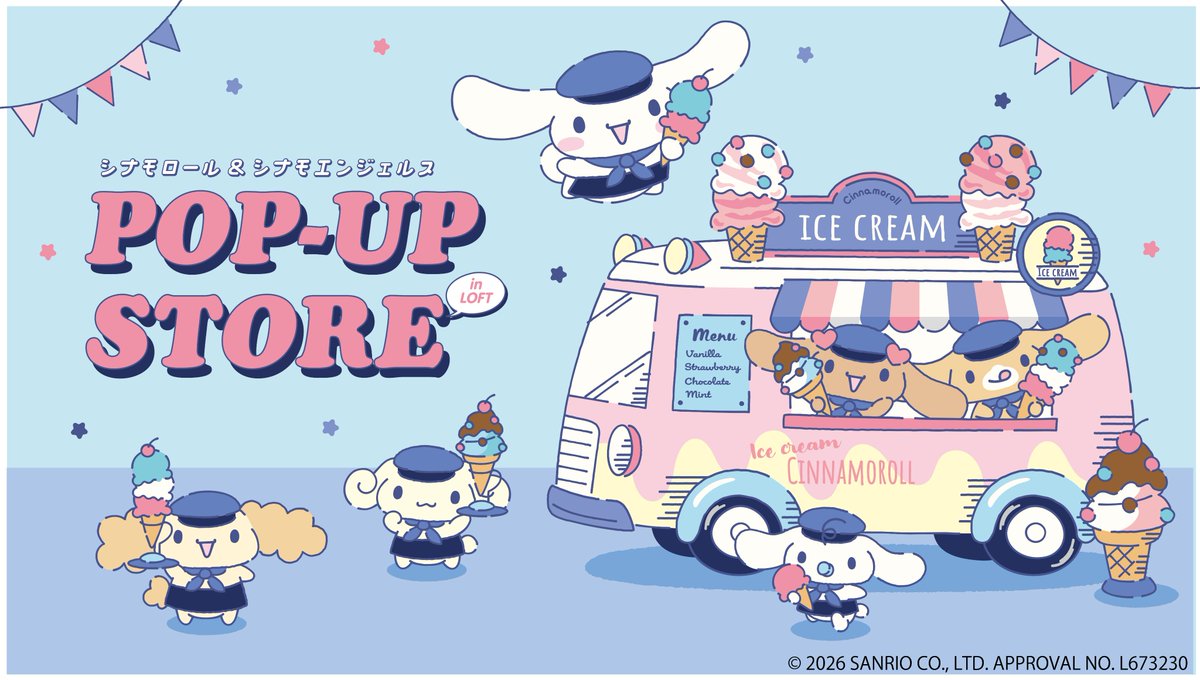 sanrio_oshikatu's tweet photo. ＼⚠️POP UP SHOP情報📣🆕／
「シナモロール＆シナモエンジェルス　POP-UP STORE in ロフト」、ロフト15店舗で10/8(木)以降順次開催スタート🥹🍧
https://t.co/0tQaWAWIuS

アイスクリームショップの店員さん姿の限定グッズがズラリでどれも可愛すぎてヤバイ……😭🍨🩵❤️
あまりグッズ出ないシナモエンジェルスのアイテムも大量発生してるので、推しの人は要チェックだよ🥹💘
また各会場の開催日近づいたらお知らせするね📣

🏬会場・開催期間

✅梅田ロフト
10月8日(木)～10月25日(日)
✅モユク札幌ロフト
10月8日(木)～10月21日(水)
✅吉祥寺ロフト
10月16日(金)～11月3日(火)
✅仙台ロフト
10月26日(金)～11月11日(日)
✅横浜ロフト
10月30日(金)～11月15日(日)
✅栄ロフト
10月31日(土)～11月17日(土)
✅西宮ロフト
11月2日(月)～11月16日(月)
✅大宮ロフト
11月3日(火)～11月23日(月)
✅千葉ロフト
11月9日(月)～11月23日(月)
✅川崎ロフト
11月13日(金)～11月29日(日)
✅京都ロフト
11月17日(火)～12月2日(水)
✅なんばロフト
11月18日(水)～12月1日(火)
✅町田ロフト
11月20日(金)～12月6日(日)
✅新潟ロフト
11月20日(金)～12月6日(日)
✅渋谷ロフト
11月21日(土)～12月9日(水)

👇詳細は以下ページにて📝
https://t.co/0tQaWAWIuS

#シナモエンジェルス #シナモロール #ロフト
